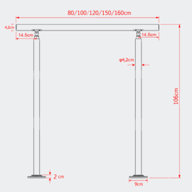 Leuning balustrade traprail rvs 180cm