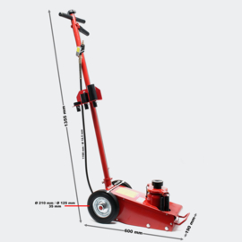 Mobiele pneumatische vloerkrik tot 22 ton