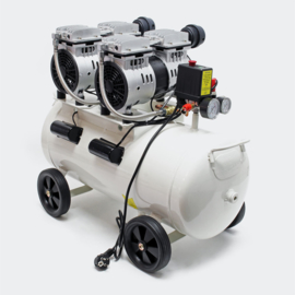 Olievrije luchtcompressor met 50L-tank 2HP 220l/m en 2x750W