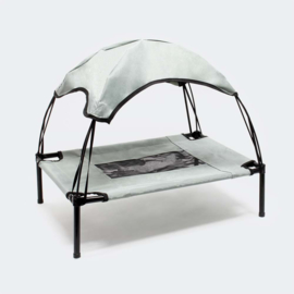 Hondenbed met luifel draagbaar small grijs 60x45x50cm