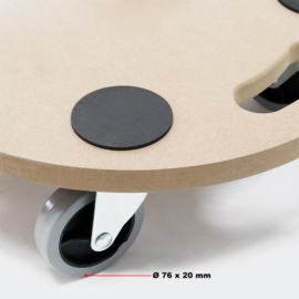 Meubelroller meubelkar rolplateau rond 380mm 250kg