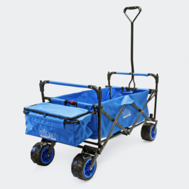 Opvouwbare handkar bolderkar met luifel blauw tot 70kg