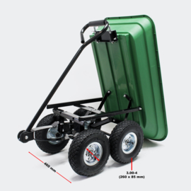 Kiepwagen tuinwagen kipper kruiwagen 55l groen