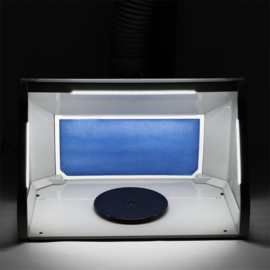 Airbrush spuitcabine filterafzuiging regelbaar 9m³/min LED