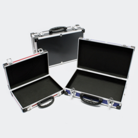Kofferset in aluminium gereedschapskisten zwart blauw rood