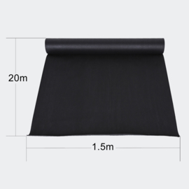 Onkruiddoek 20x1,5m 150g / m² zwart waterbestendig