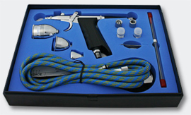 Profi Airbrush Pistool set 116AK 0.2/0.3/0.5 mm dubbele actie