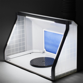 Airbrush spuitcabine filterafzuiging regelbaar 9m³/min LED
