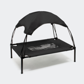 Hondenbed met luifel draagbaar medium zwart 76x60x60cm