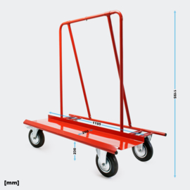 Platformwagen magazijnkar platenwagen tot 800 kg met 4 wielen