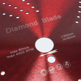 Diamant doorslijpschijf ⌀350 mm met boring 30mm