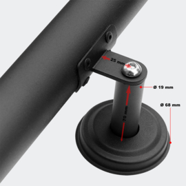 Trapleuning handrail wandbevestiging zwart 190cm