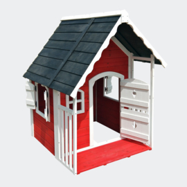 Houten speelhuis voor kinderen voor tuin en terras rood
