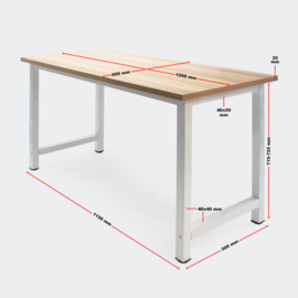 Werktafel computertafel kantoor 120x60x74cm bruin