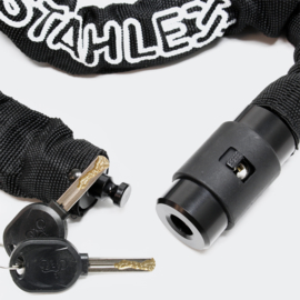 Hangslot fietsslot zwart met 2 sleutels stalen ketting 120cm