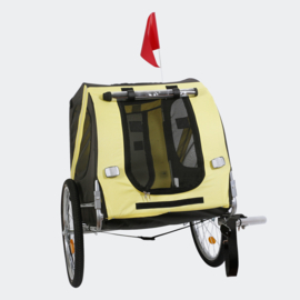 Hondenkar waterdicht fietskar trailer geel/zwart hond opvouwbaar