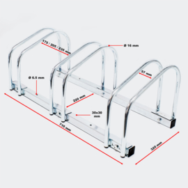 Fietsenrek 3 fietsen 70x33x27cm verzinkt staal