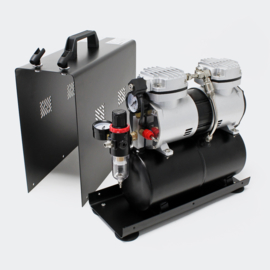 Airbrush compressor AF196AW twee cilinders 2-staps