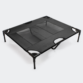 Hondenbed verhoogd ligbed zwart large tot 25kg 92x77x20cm