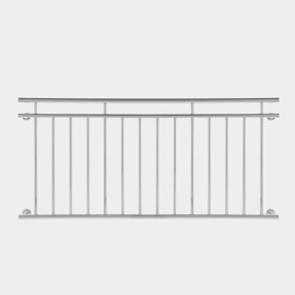 Balkonleuning reling balustrade RVS 90 x 184cm