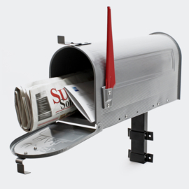 US Mailbox brievenbus Amerikaans Design zilver muurbevestiging