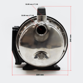 Inox draagbare elektrische tuinpomp 1100W 4600l/h