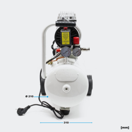 Olievrije luchtcompressor met 24L-tank 0,95HP 110l/m en 700W