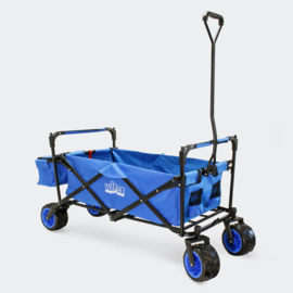 Opvouwbare handkar bolderkar met luifel blauw tot 70kg