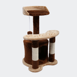 Krabpaal krabboom kattenboom bruin-beige 65cm