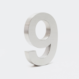 Huisnummer 9 Arial rvs/inox 3D 20cm weerbestendig