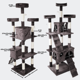 Krabpaal krabboom kattenboom grijs 170cm