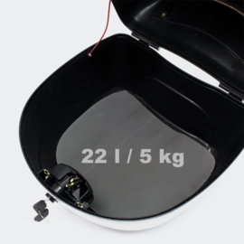 Helmkoffer topkoffer voor moto bromfiets scooter 22 liter zilvergrijs