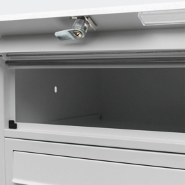 Drievoudige brievenbus staand model zilver