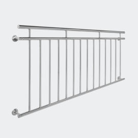 Balkonleuning reling balustrade RVS 90 x 184cm