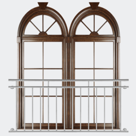 Balkonleuning reling balustrade RVS 90 x 184cm