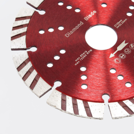 Diamant doorslijpschijf ⌀125 mm en 10 mm turbo segmenten