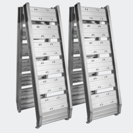 Oprijplaat opvouwbaar draagbaar aluminium 2 stuks 182cm 400kg