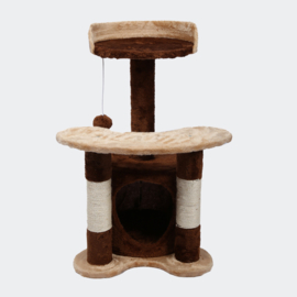 Krabpaal krabboom kattenboom bruin-beige 65cm