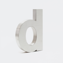 Huisletter d Arial rvs/inox 3D 20cm weerbestendig
