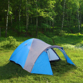 Iglo campingtent 3 personen blauw-grijs