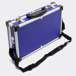 Kofferset in aluminium gereedschapskisten zwart blauw rood
