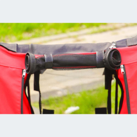 Hondenkar waterdicht fietskar trailer rood/zwart hond opvouwbaar