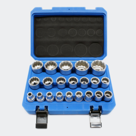 Momentsleutel doppen set 21 stuks 1/2" 8-36mm in koffer