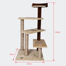 Krabpaal krabboom kattenboom beige-bruin 100cm
