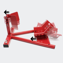 Inrijwielklem motorfiets standaard voorwiel (350kg) rood
