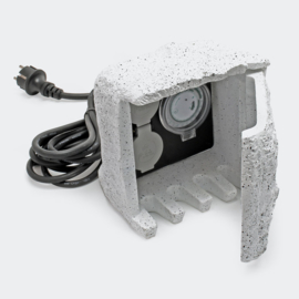 Tuinstopcontact met 2 contactdozen + timer IP44 Stone Design 1,5m kabel