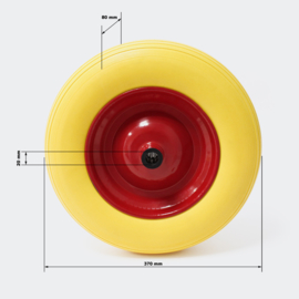 PU-wiel kruiwagenwiel formaat 3.50-8 massief rubber
