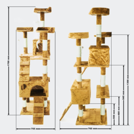 Krabpaal krabboom kattenboom beige 170cm