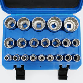Momentsleutel doppen set 21 stuks 1/2" 8-36mm in koffer