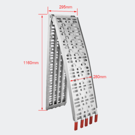 Oprijplaat opvouwbaar draagbaar aluminium 226cm 410kg